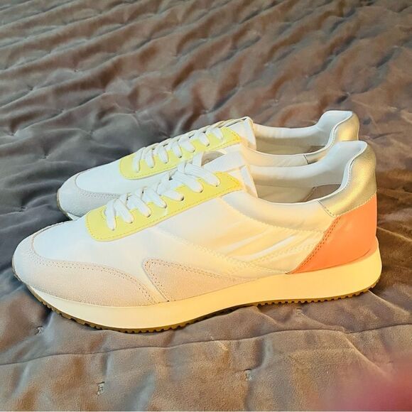 MATISSE Colorblock Suede Farrah Lace Up Low Top Trainers Sneakers White 9M - Picture 8 of 11